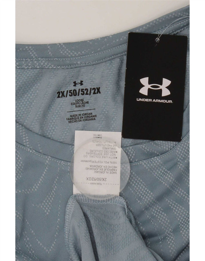 Under Armour T-Shirt Femme Top 2XL Bleu Géométrique Polyester
