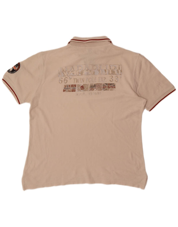 Napapijri Polo Graphique Homme XL Beige Rayé