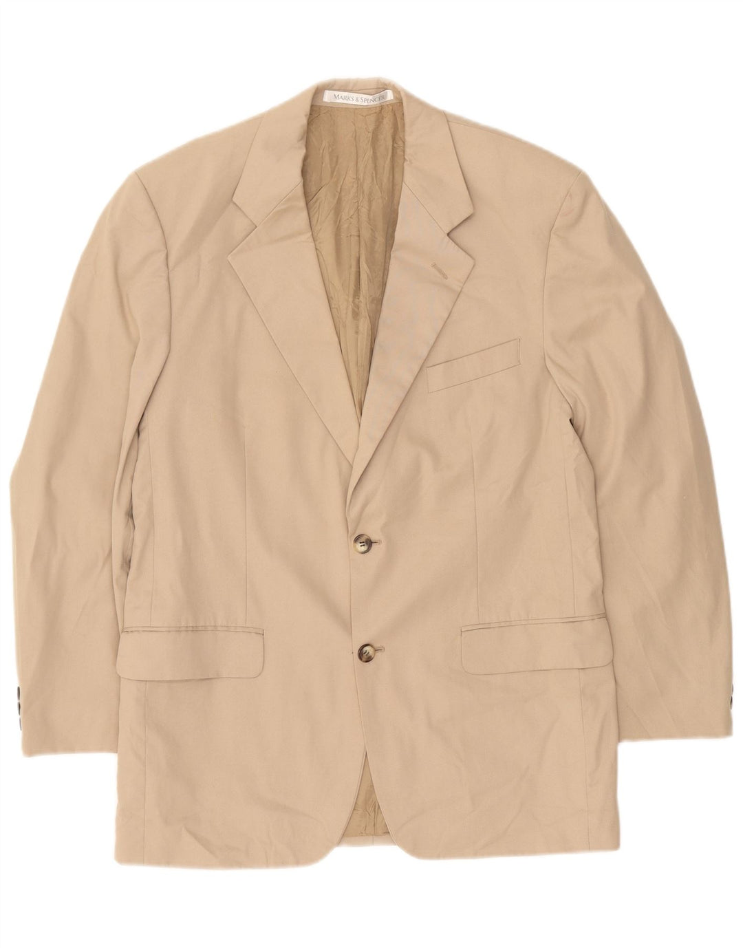 Marks & Spencer Veste blazer à 2 boutons pour homme UK 40 coton beige moyen