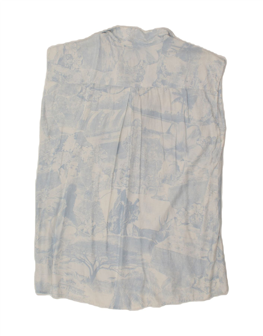 BAGUTTA Womens Abstract Pattern Sleeveless Shirt Blouse UK 16 Large  Blue Vintage Bagutta and Second-Hand Bagutta from Messina Hembry 