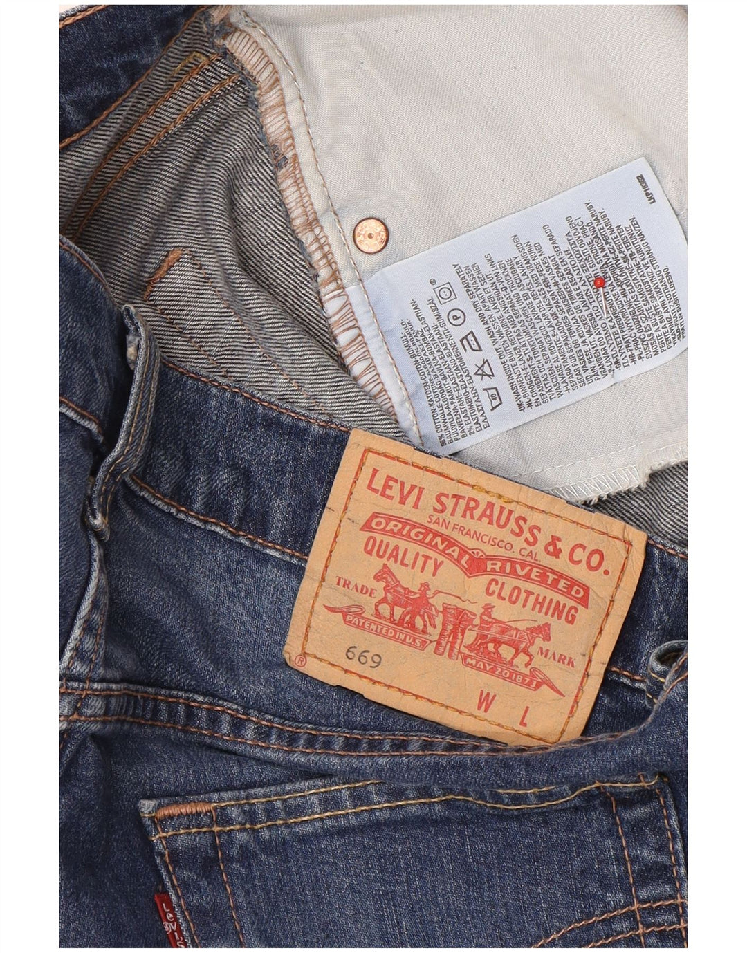 Levi's Femme 669 Mini Jupe En Jean W32 Large Bleu Marine Coton