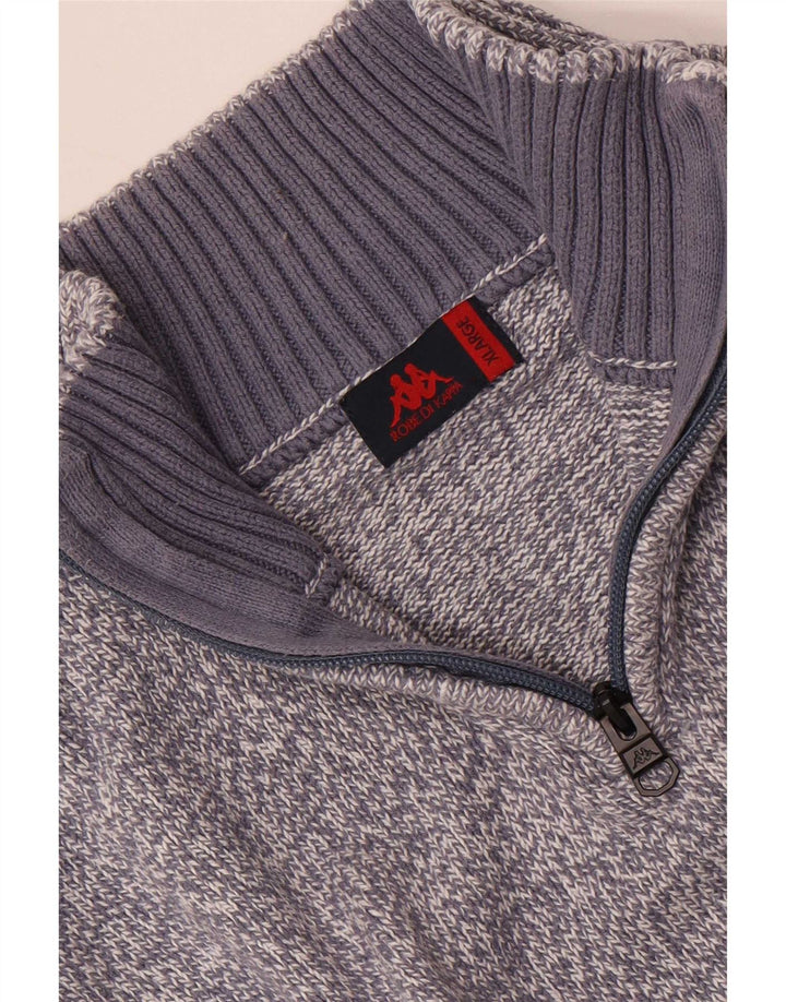 Kappa Pull Col Zippé Homme XL Bleu Moucheté