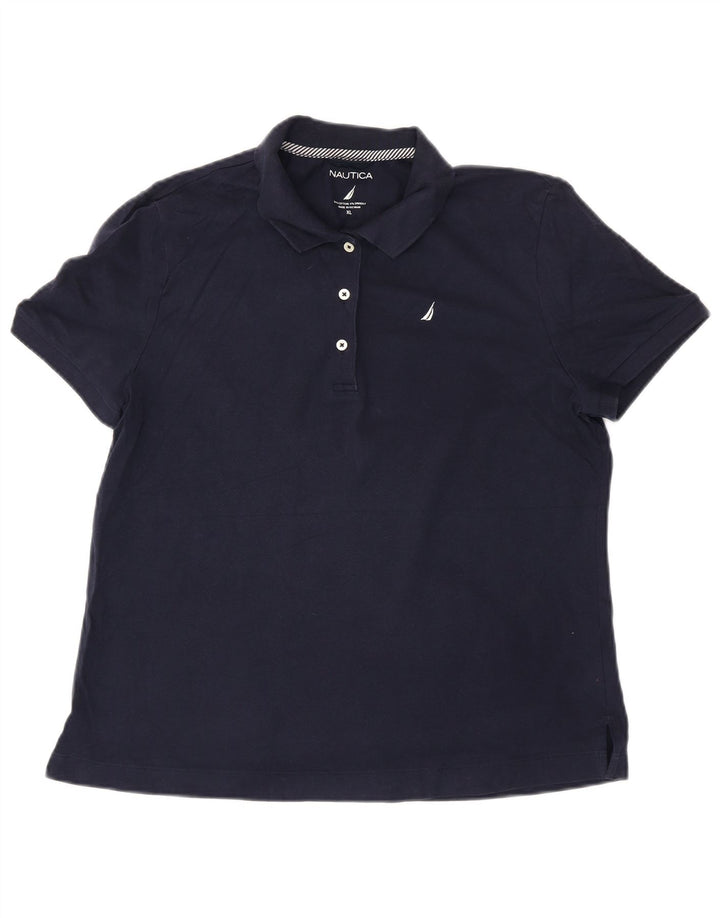 NAUTICA Polo Femme UK 18 XL Bleu Marine Coton