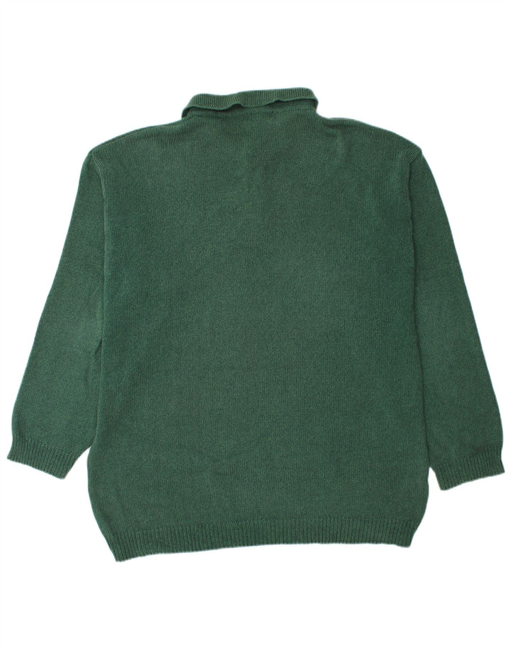 BASIC Pull col polo pour homme 2XL Vert Coton