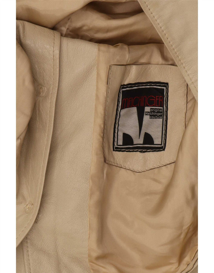 Melchinger Veste en cuir pour femme UK 14 Beige moyen