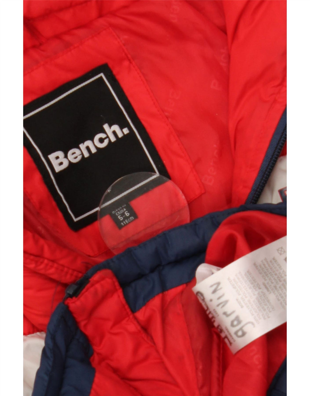 BENCH Boys Padded Jacket 5-6 Years Navy Blue Colourblock Polyester