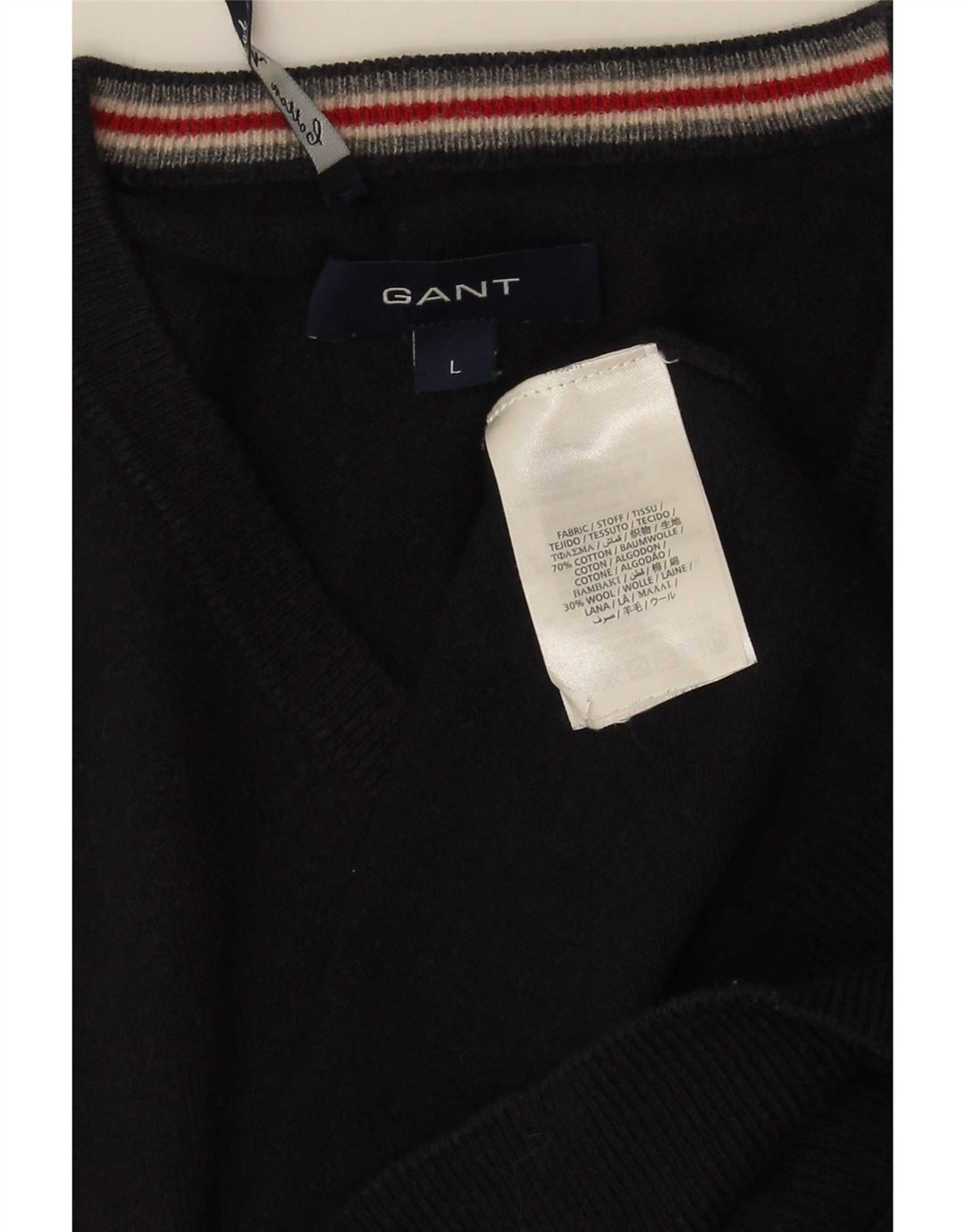 Gant Pull col V pour homme en coton bleu marine Taille L