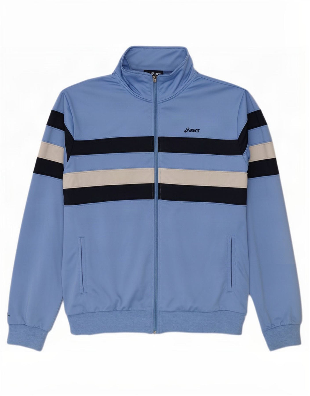 Asics Veste de survêtement pour homme XL Bleu Colorblock Polyester
