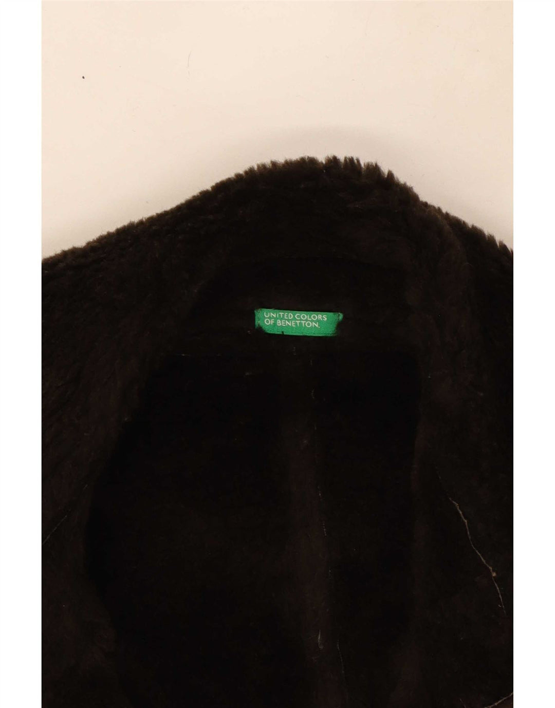 Benetton Veste Sherpa Femme IT 46 Large Acrylique Marron