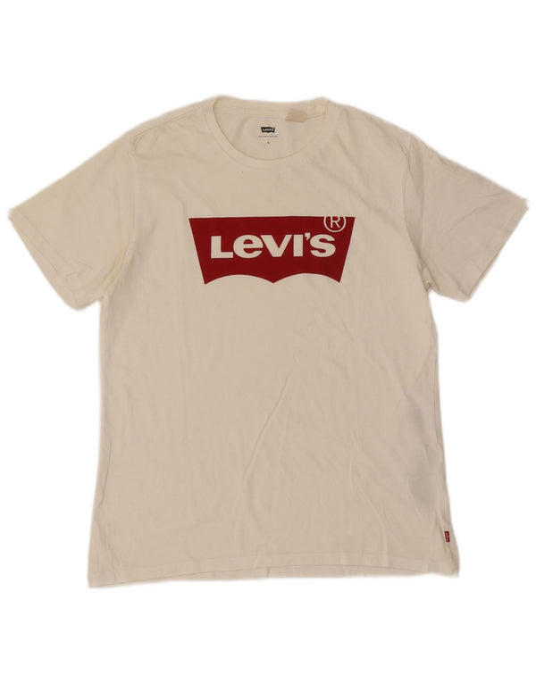 Levi's T-Shirt Graphique Homme Petit Blanc Coton