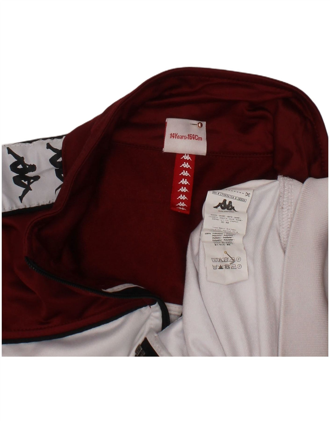 KAPPA Veste de Survêtement Graphique Garçon 13-14 Ans Blanc Colorblock