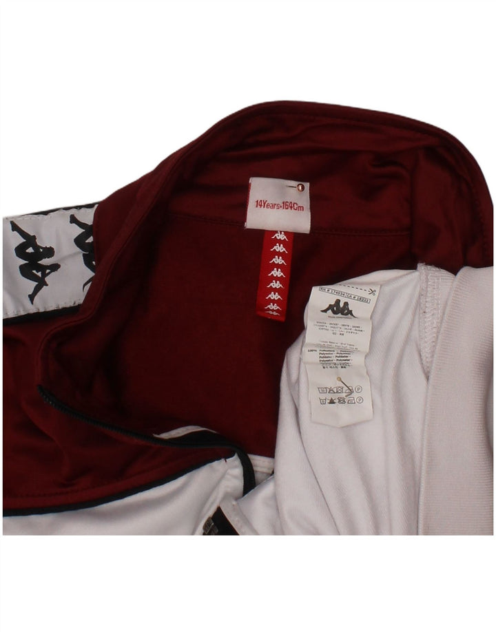 KAPPA Veste de Survêtement Graphique Garçon 13-14 Ans Blanc Colorblock