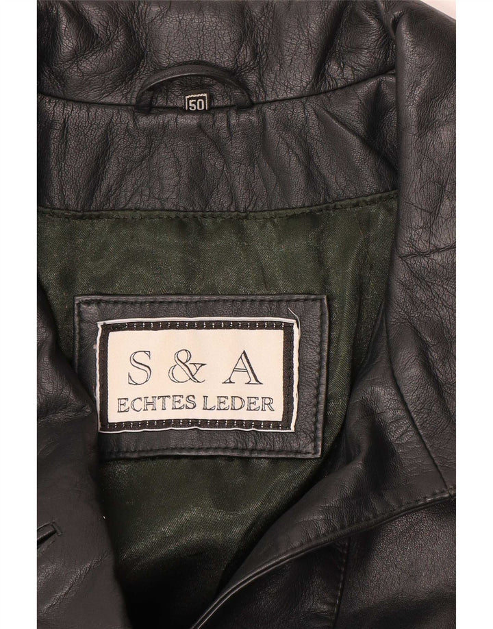 S&A Manteau en cuir pour femme EU 50 3XL Vert