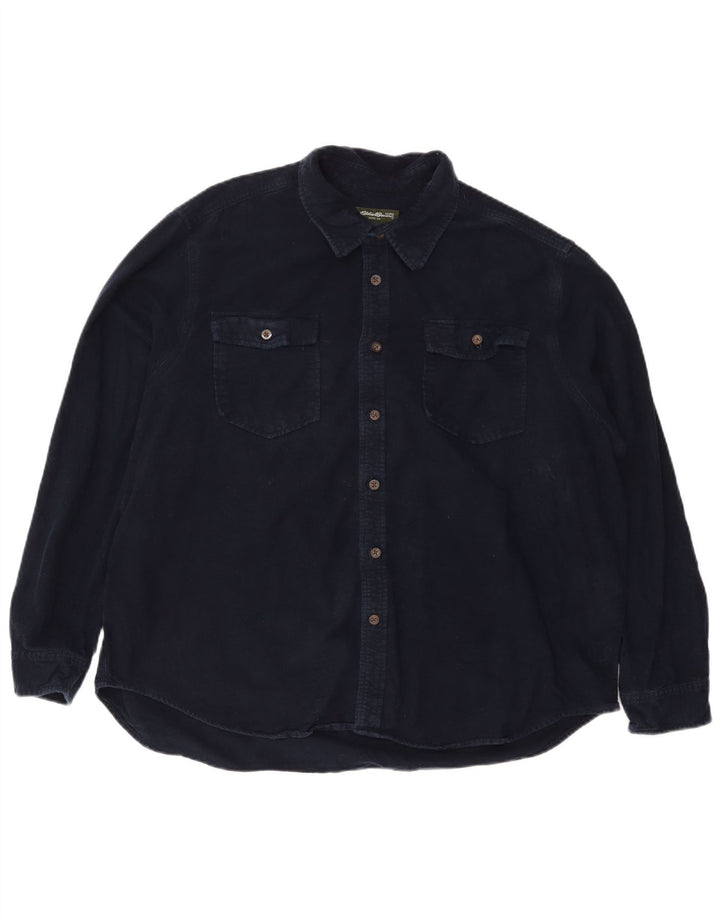 EDDIE BAUER Chemise Flanelle Homme 2XL Bleu Marine Coton