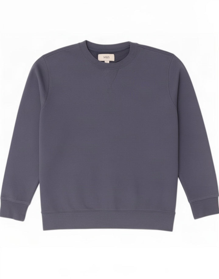 Marks & Spencer Sweat-Shirt Homme Bleu Marine Moyen Coton