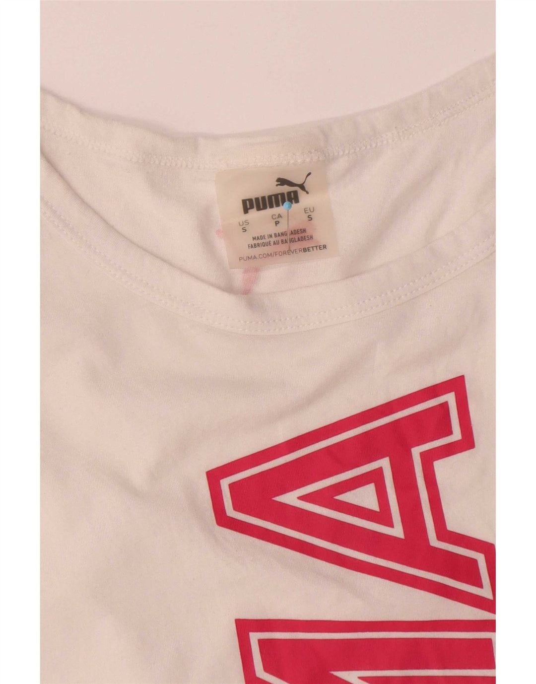Puma Débardeur graphique surdimensionné pour femme UK 10 Petit coton blanc