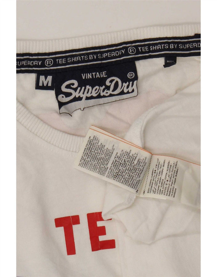 Superdry T-Shirt Graphique Homme Blanc Moyen Coton