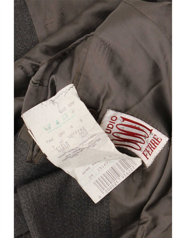 Ferre Veste Blazer 3 Boutons Homme IT 50 Large Gris Laine Vierge