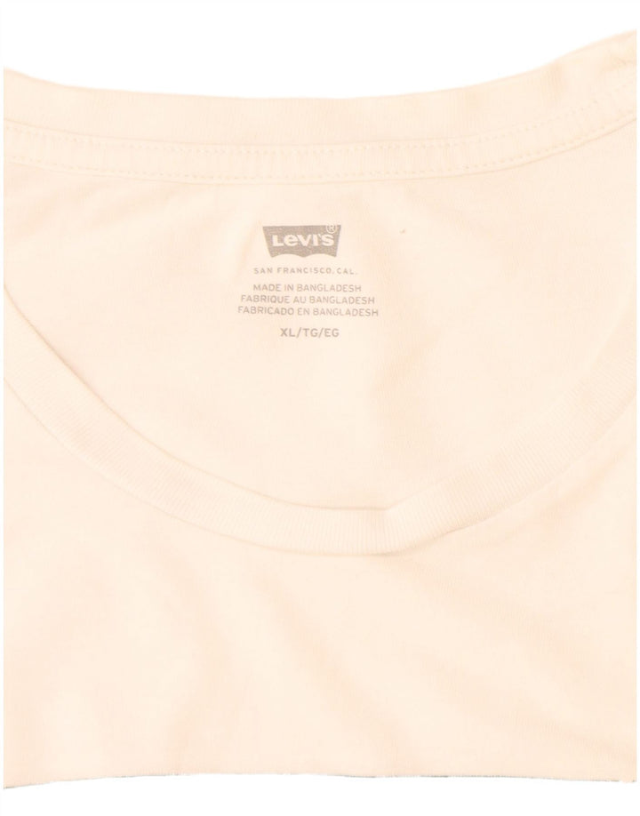 Levi's T-Shirt Graphique Top XL Homme Blanc Coton