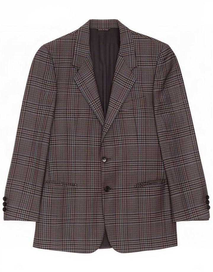 Adolfo Trabaldo Veste blazer à 2 boutons pour homme IT 48 Laine à carreaux gris moyen