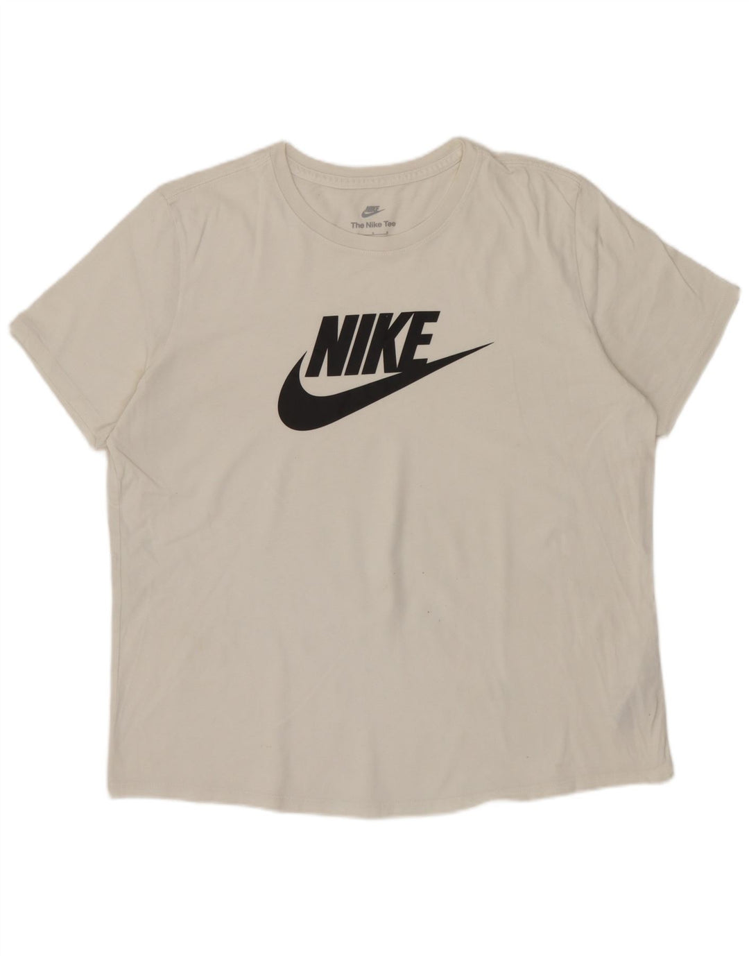 NIKE T-shirt graphique pour femme UK 16 Grand coton blanc