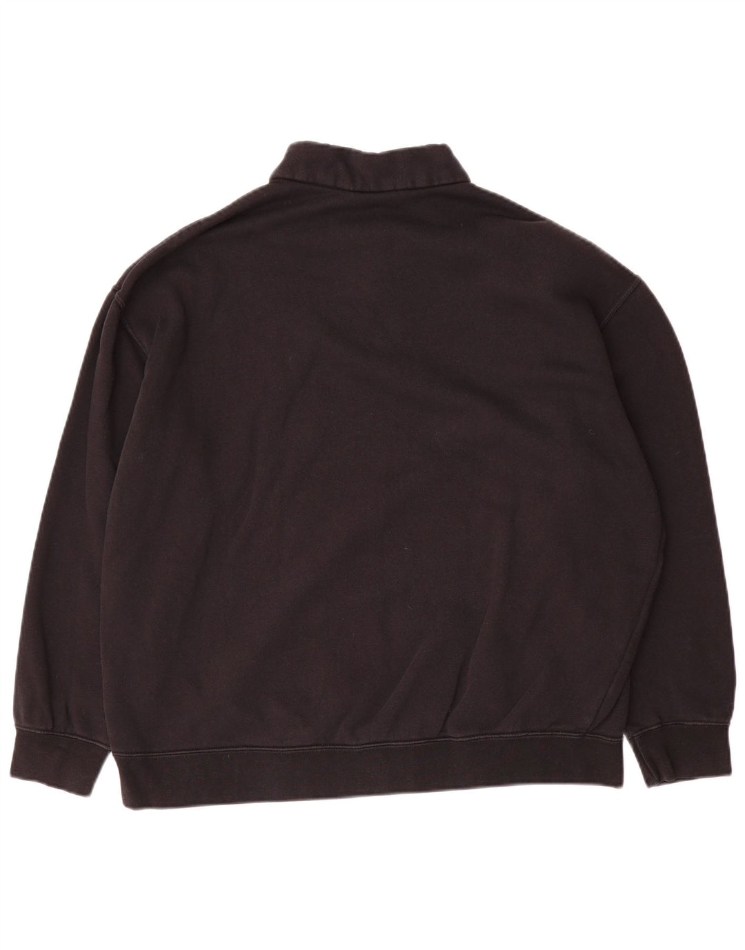 NIKE Sweat-shirt coupe ample à col zippé pour homme, petit coton noir