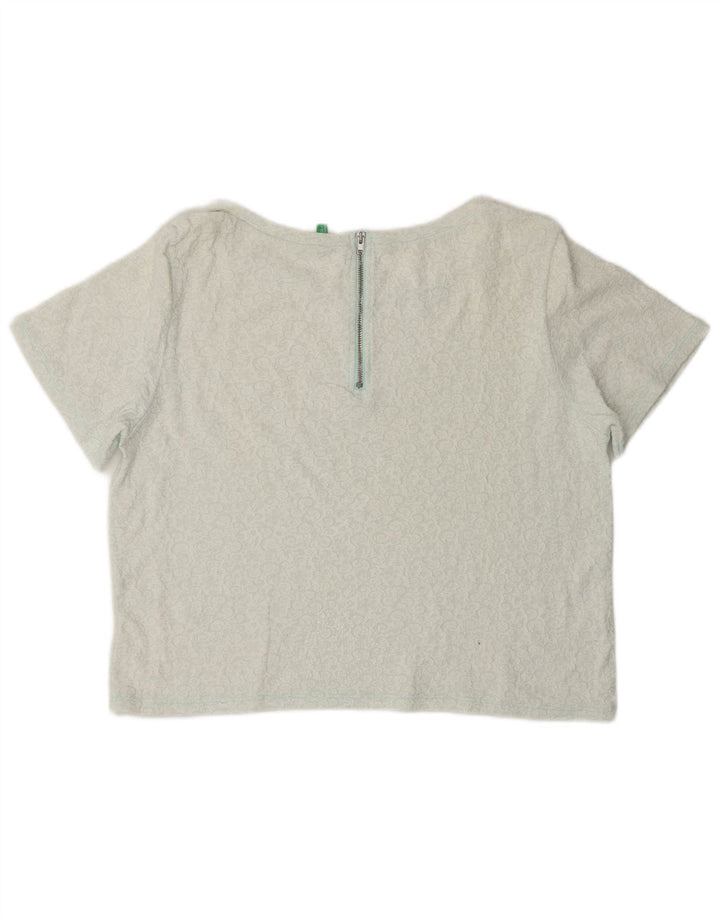 BENETTON Chemisier court pour femme UK 44 Blanc moyen