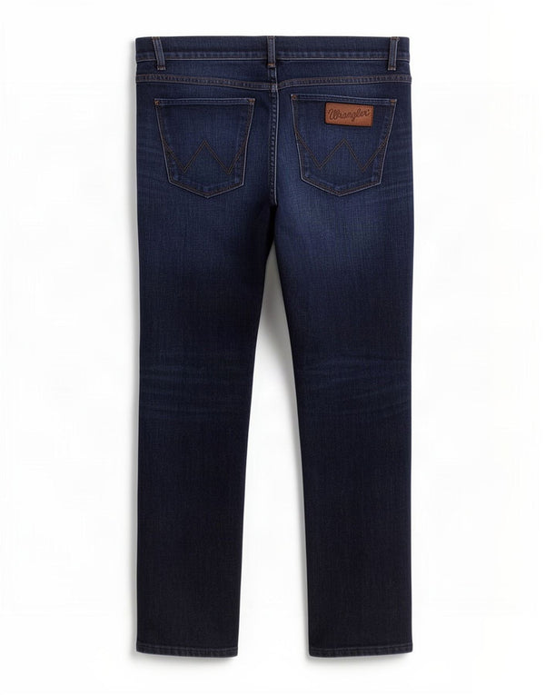 Wrangler Jean Droit Spencer Coupe Slim Homme W34 L32 Bleu Marine Coton