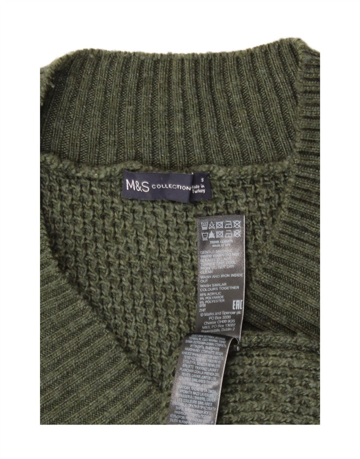 Marks & Spencer Pull col V pour homme Petit Vert Acrylique