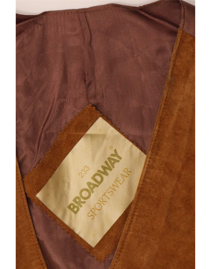 Broadway Gilet en Daim pour Homme IT 52 Grand Cuir Beige