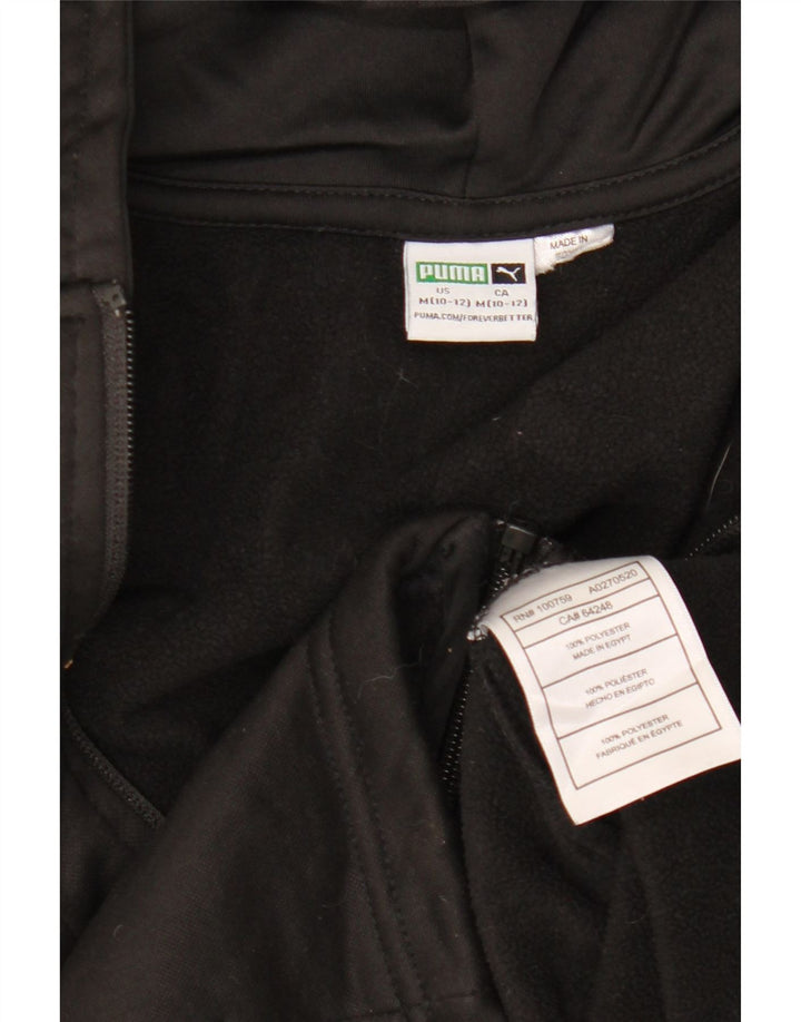 PUMA Sweat à capuche graphique zippé pour garçon 10-11 ans Noir moyen Polyester