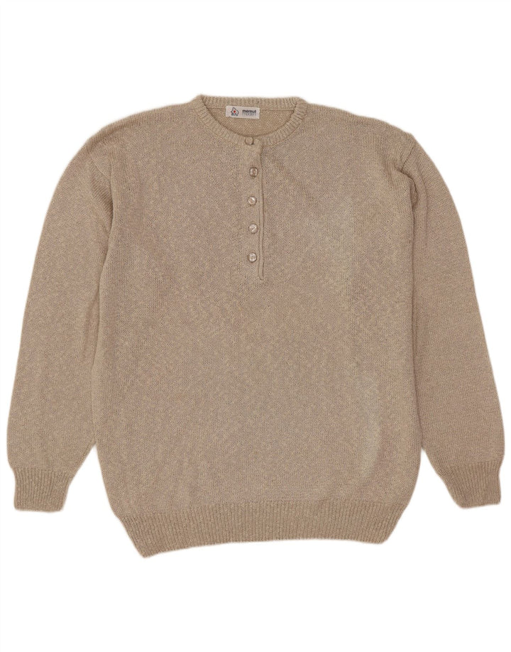 Mamut Moden Pull col boutonné pour femme EU 42 Large Beige Viscose