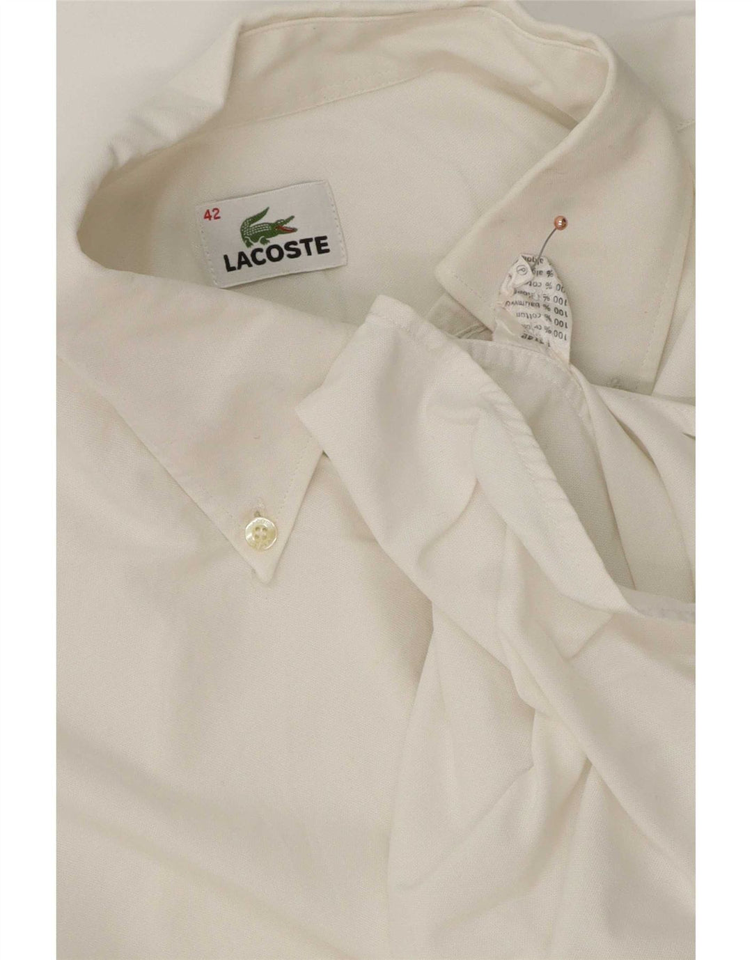 Lacoste Chemise Homme Taille 42 Grand Coton Blanc