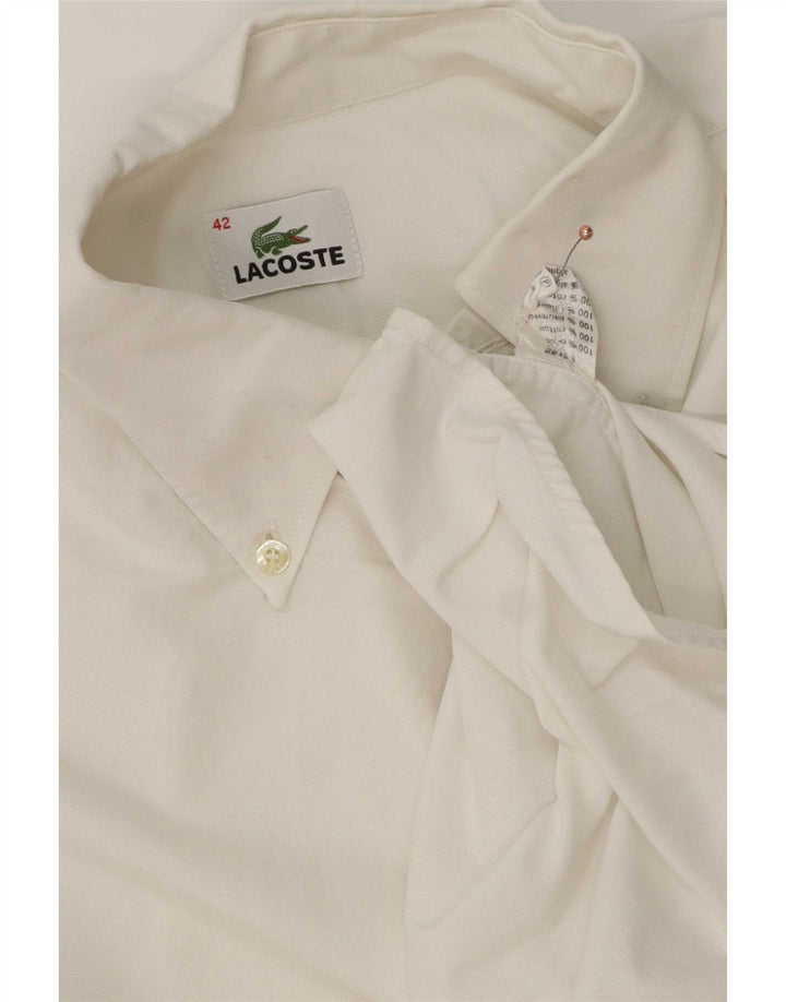 Lacoste Chemise Homme Taille 42 Grand Coton Blanc