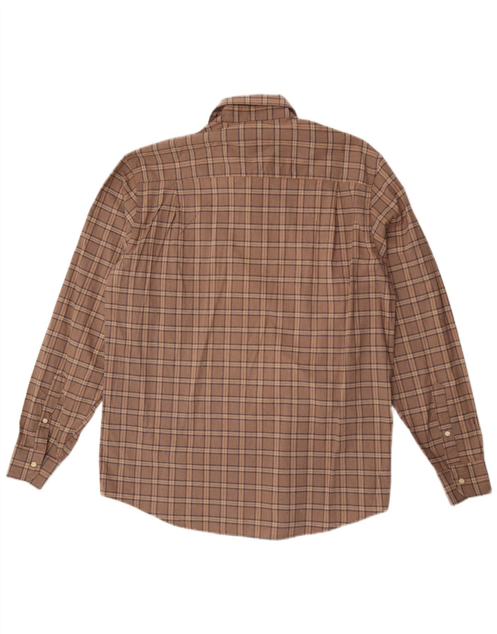 Green Leaves Chemise Homme Grand Carreau Marron Coton