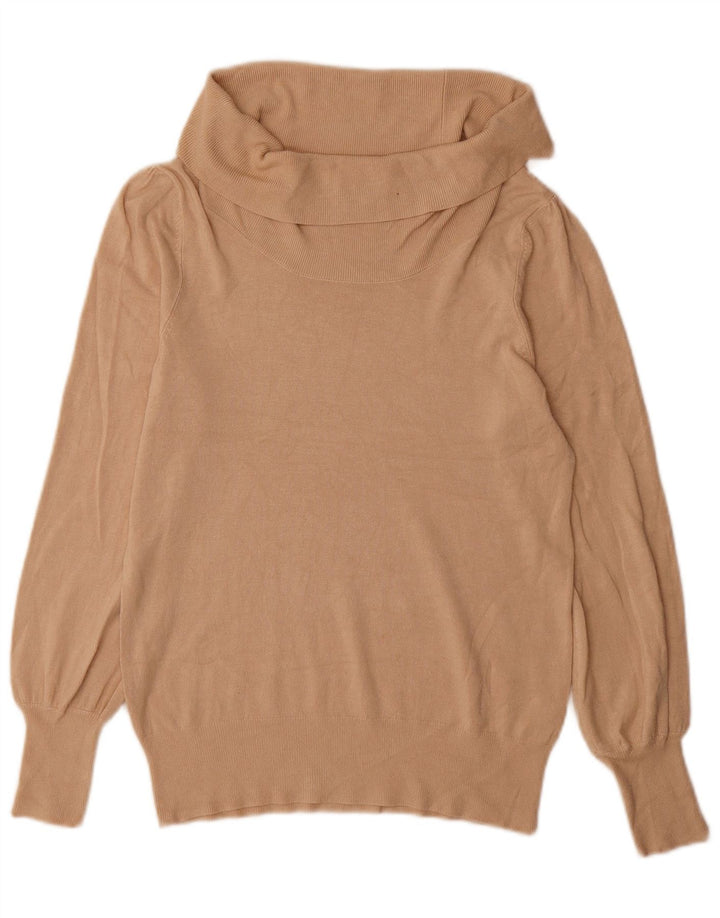 Marks & Spencer Pull col roulé pour femme UK 14 Large Beige Viscose