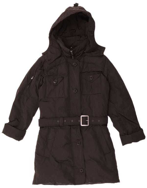 Canadiens Manteau rembourré à capuche pour femme UK 16 Large Noir Polyester