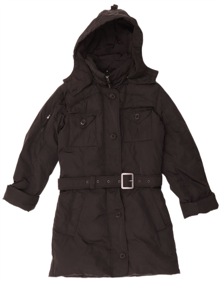 Canadiens Manteau rembourré à capuche pour femme UK 16 Large Noir Polyester