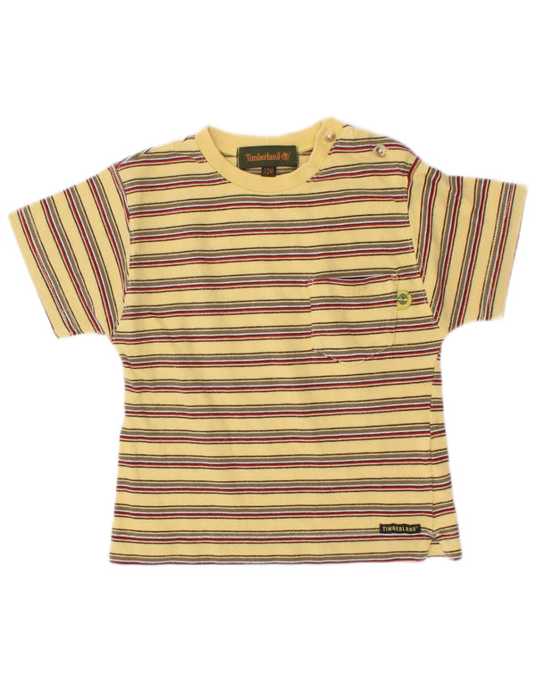 Timberland T-shirt bébé garçon 9-12 mois en coton rayé jaune
