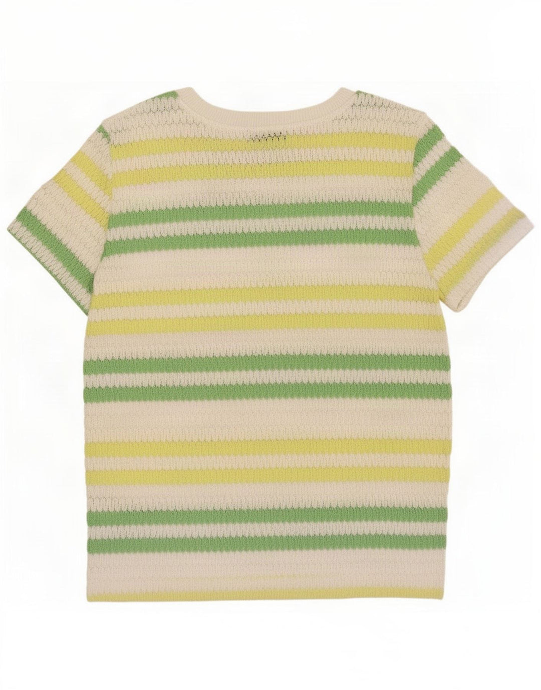 Zara Womens Knit Blouse Top UK 10 Petit Polyester Rayé Multicolore