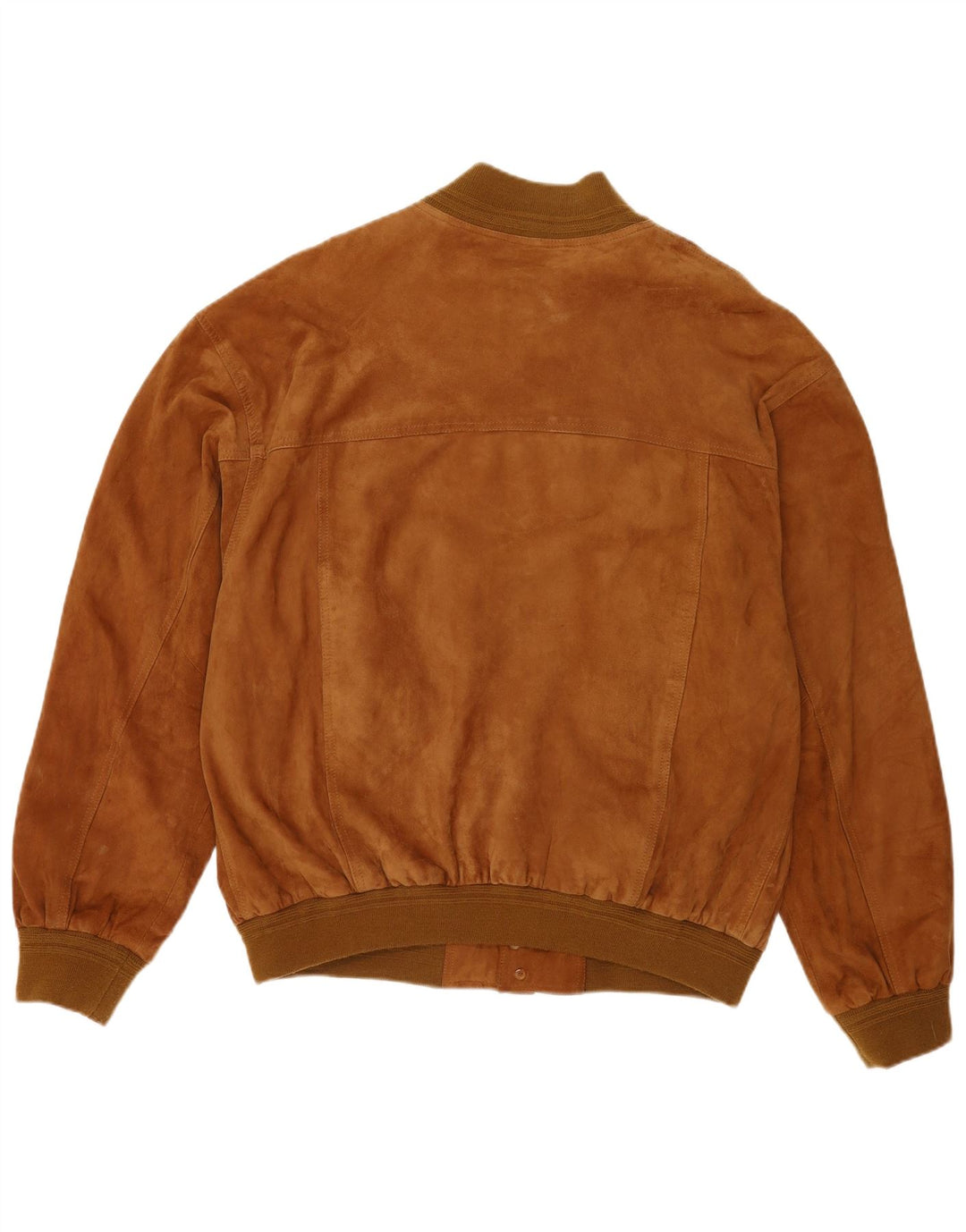 vintage Mens Suede Bomber Jacket IT 60 5XL Cuir Marron