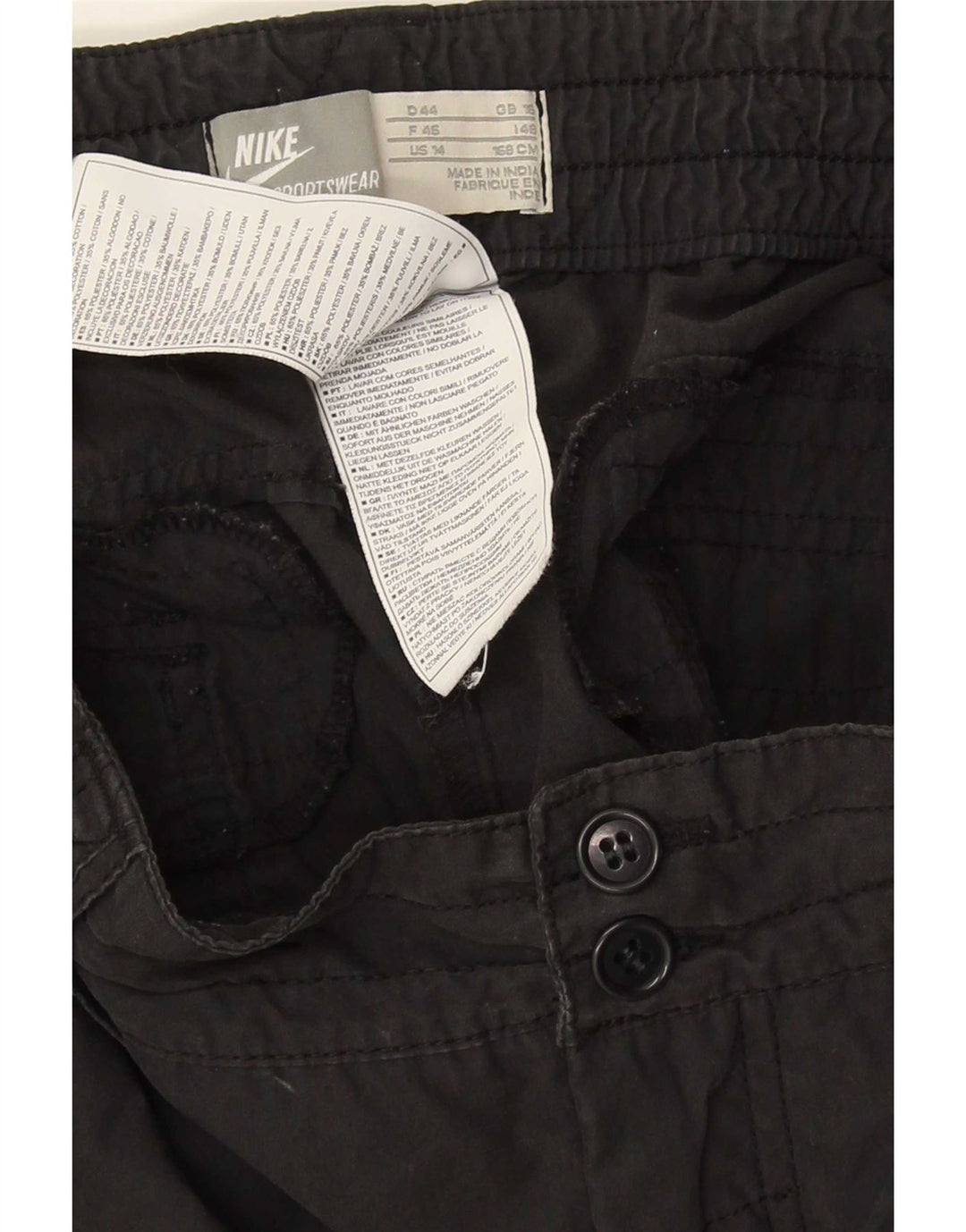 Nike Pantalon cargo de jogging pour femme UK 16 Large W34 L30 Noir Polyester