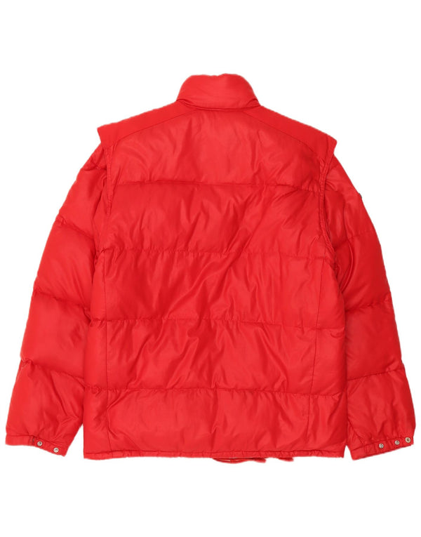 veste rembourrée homme vintage UK 40 Grand Polyamide Rouge