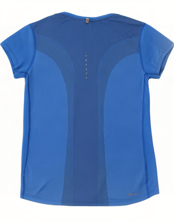 Nike T-shirt Dri Fit pour femme UK 12 Bleu moyen Polyester