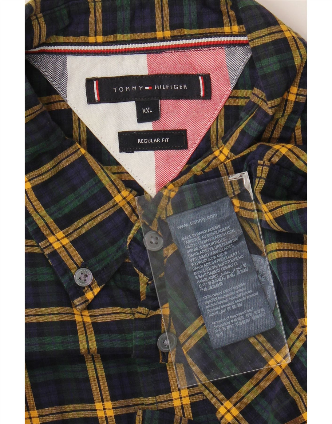 Tommy Hilfiger Chemise Regular Fit Homme 2XL Coton à Carreaux Multicolore