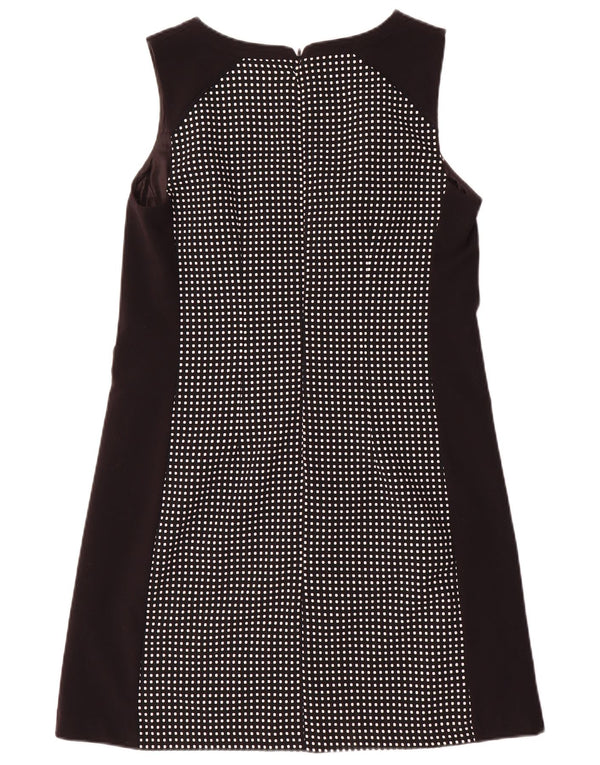 Next Robe trapèze sans manches pour femme UK 42 Polyester à pois noir moyen