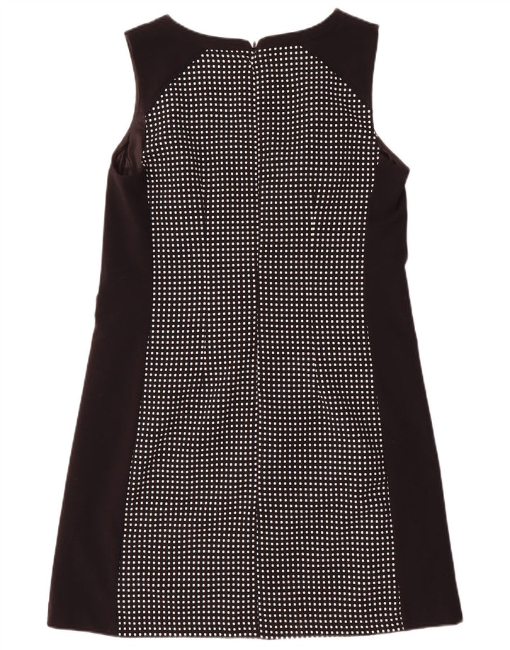 Next Robe trapèze sans manches pour femme UK 42 Polyester à pois noir moyen