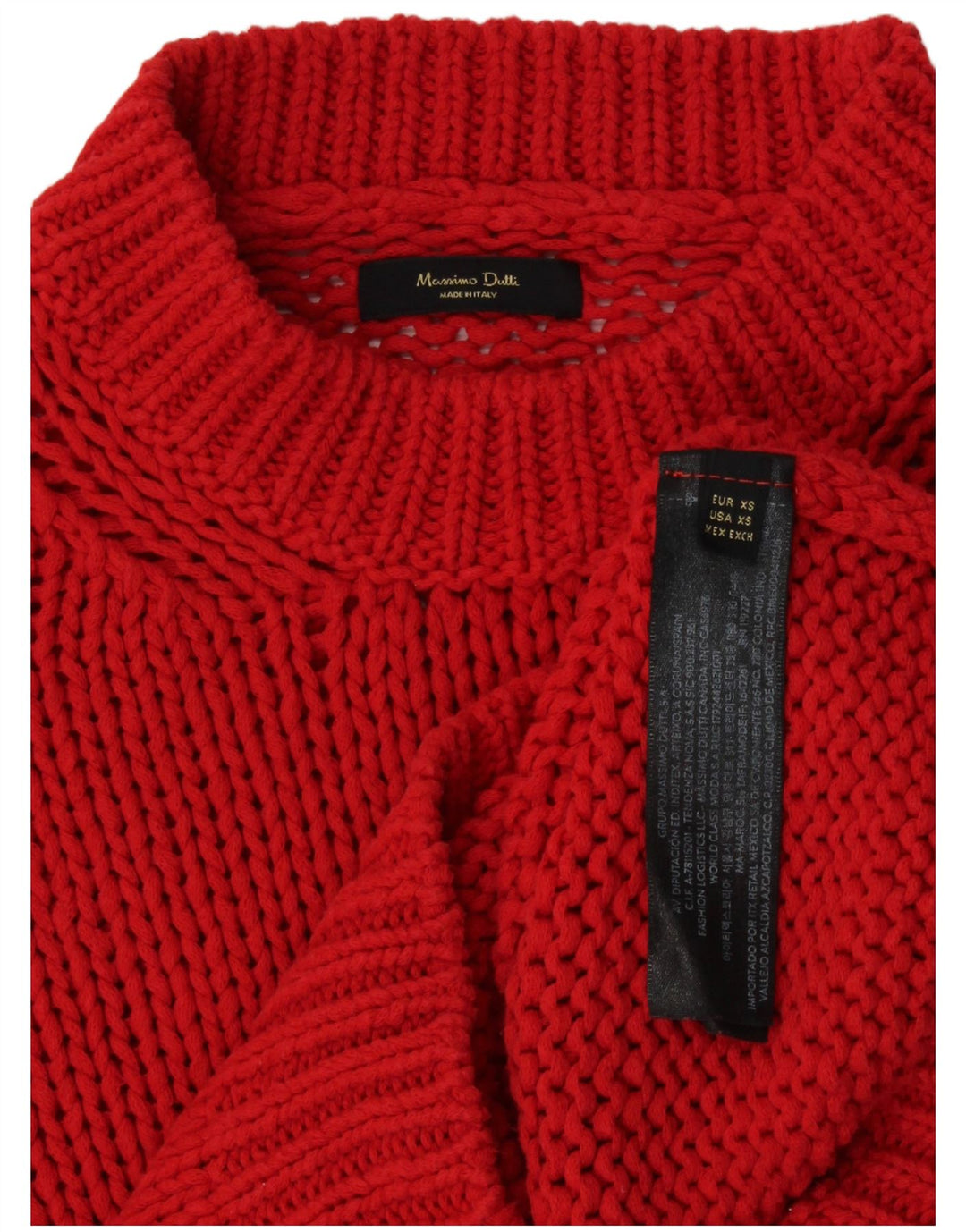 MASSIMO DUTTI Pull court à col roulé pour femme UK 6 XS Rouge