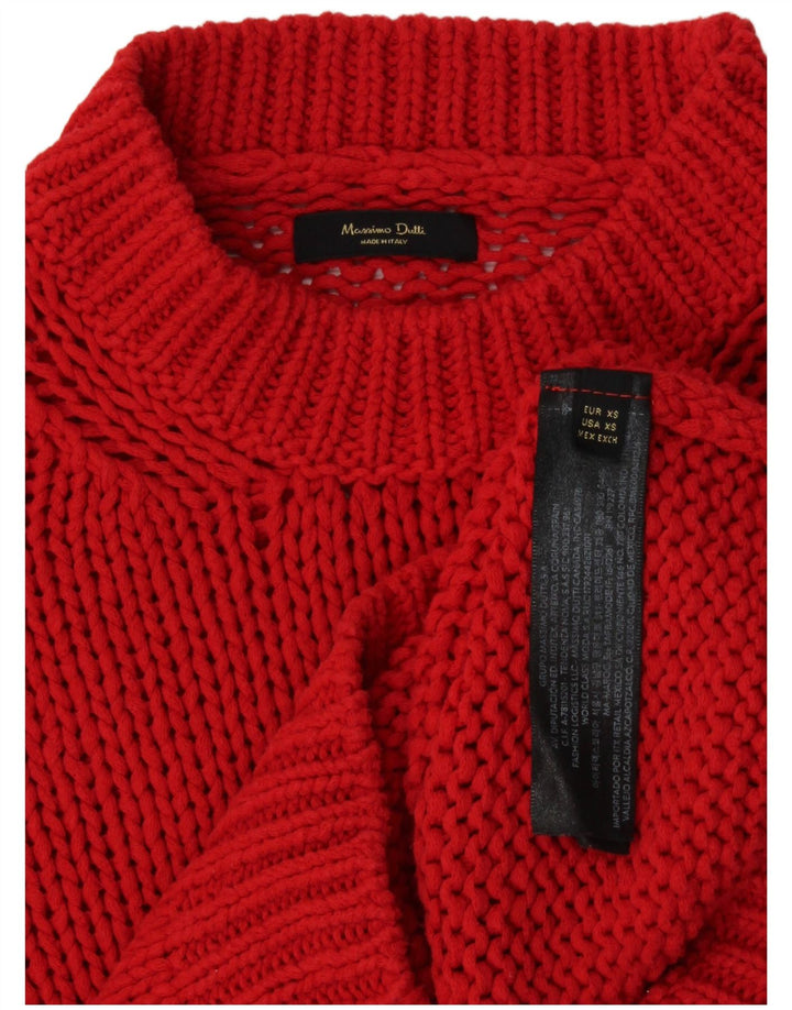 MASSIMO DUTTI Pull court à col roulé pour femme UK 6 XS Rouge