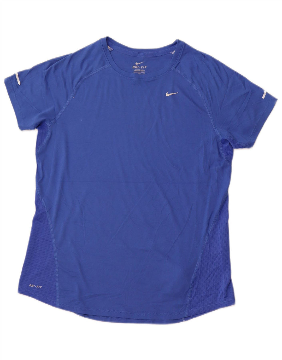 NIKE T-shirt Dri Fit pour femme UK 16 Large Bleu Polyester
